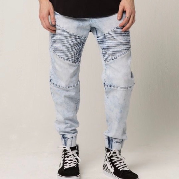 denim moto joggers